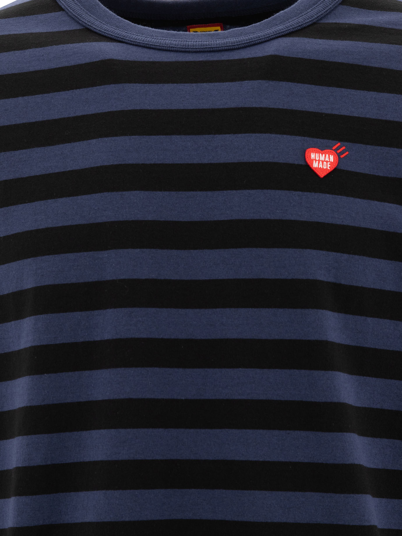 HUMAN MADE Blue Striped t-shirt with logo patch